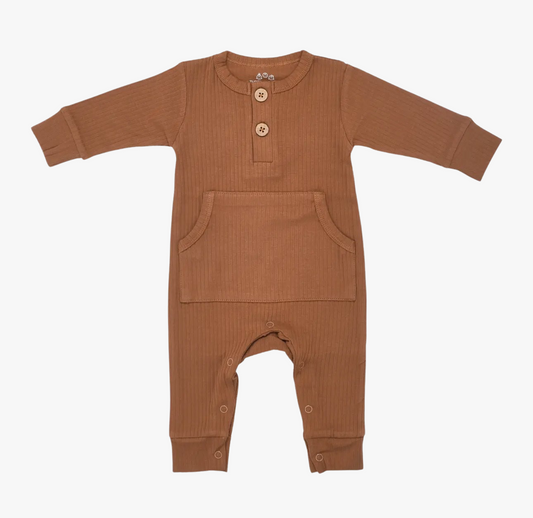 Clay Ribbed Playsuit