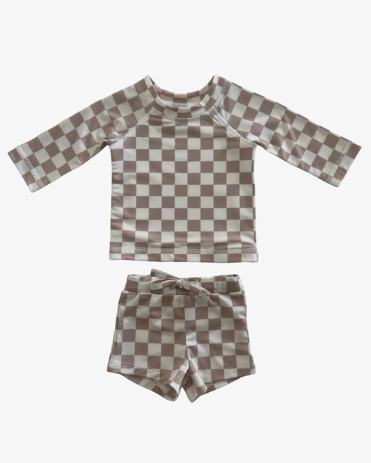 Tiramisu Checkered Swim Set